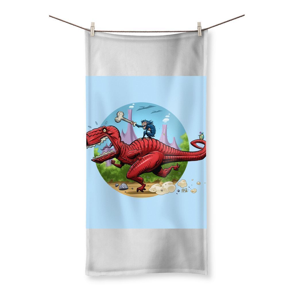 A vibrant microfiber beach towel featuring a colorful design on one side and a soft terry towelling loop on the reverse, ideal for beach and gym use.