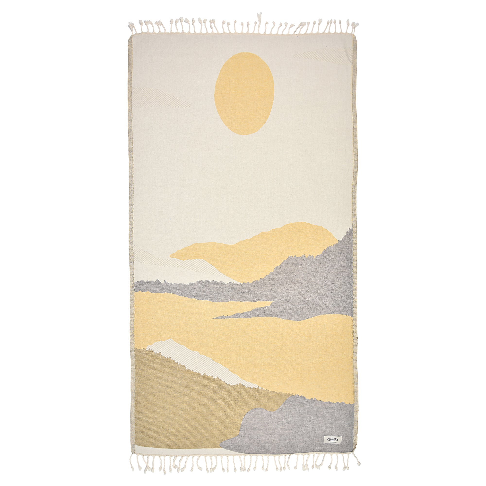 Exclusive Desert Sun Peshtemal Pure Cotton Throw Blanket, showcasing its vibrant colors and soft texture, perfect for beach or home use.