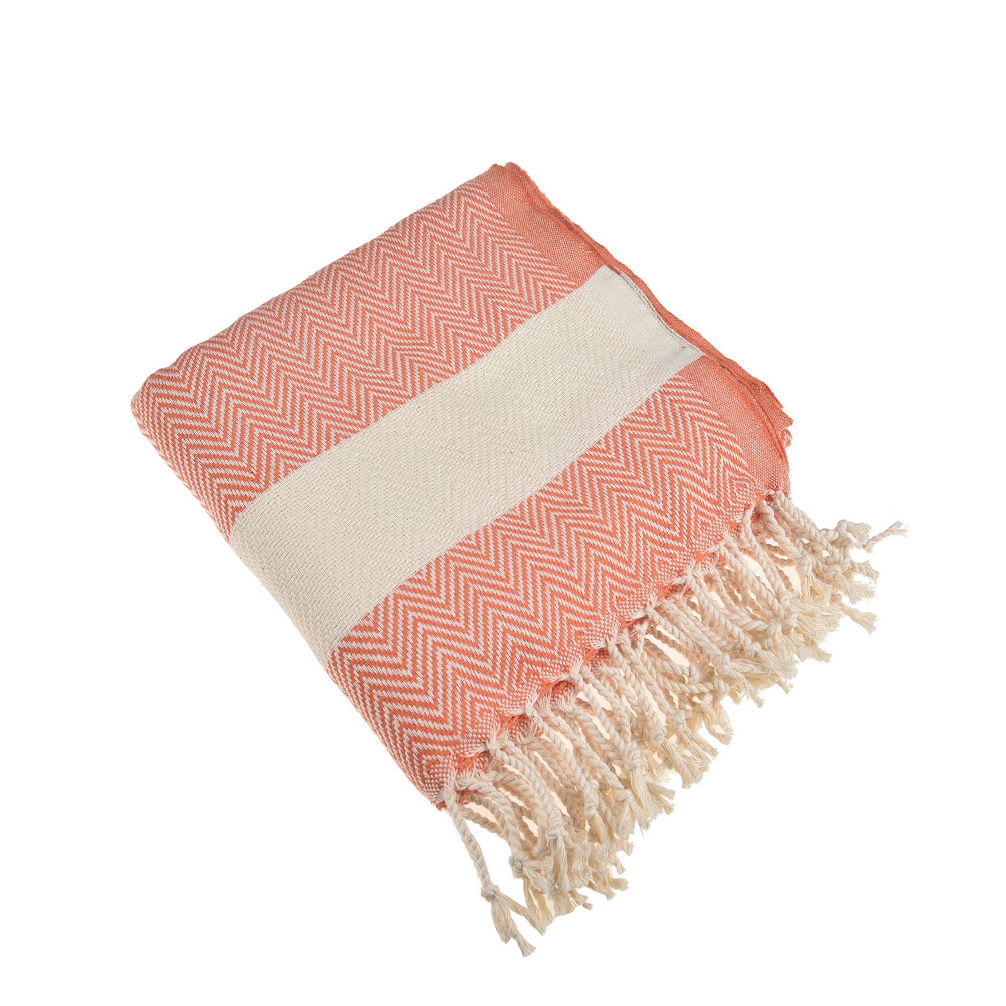 Herring Beach Towel in vibrant colors, showcasing its soft cotton texture and large size, ideal for beach and outdoor use.