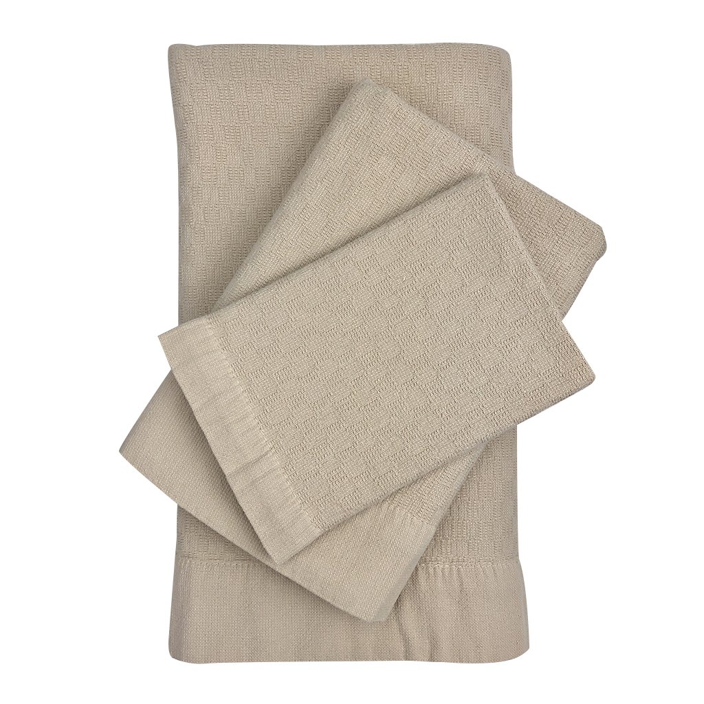 A beautifully crafted Turkish towel bundle set of 3 featuring a honeycomb pattern and terry texture, showcasing the craftsmanship of Turkish artisans.