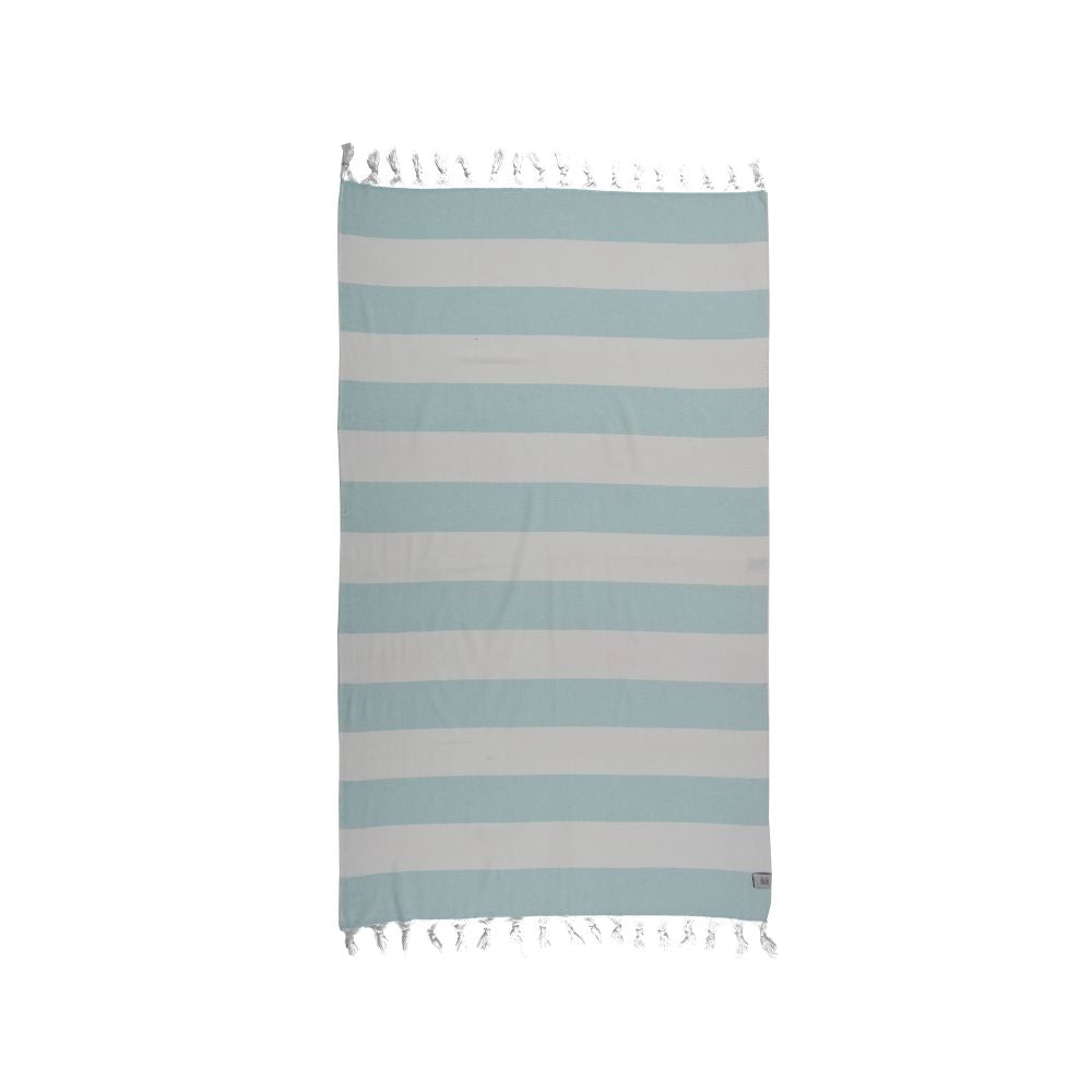 Violet Beach Towel made of soft Turkish cotton with white fringes, perfect for beach or home use.