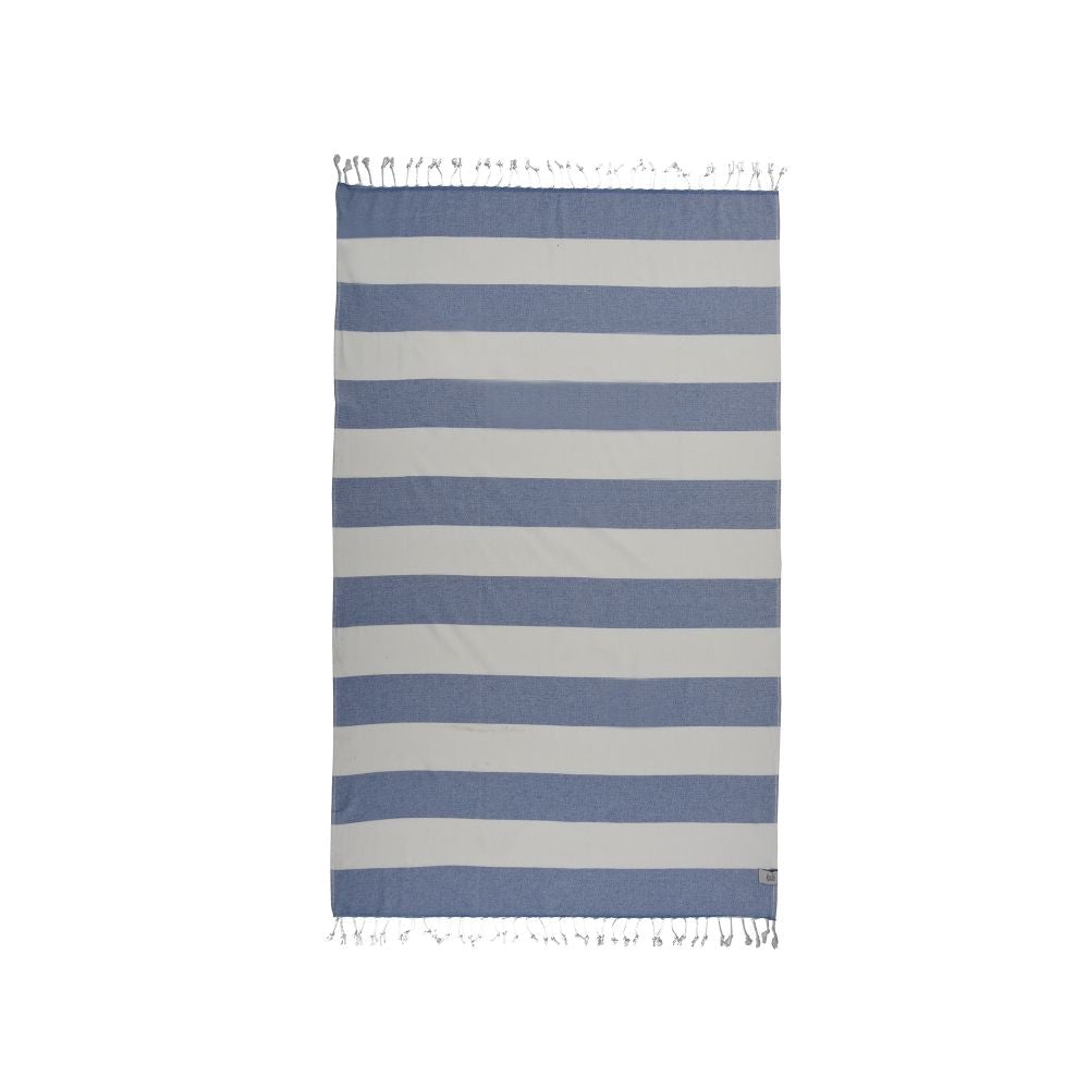 Violet Beach Towel made of soft Turkish cotton with white fringes, perfect for beach or home use.