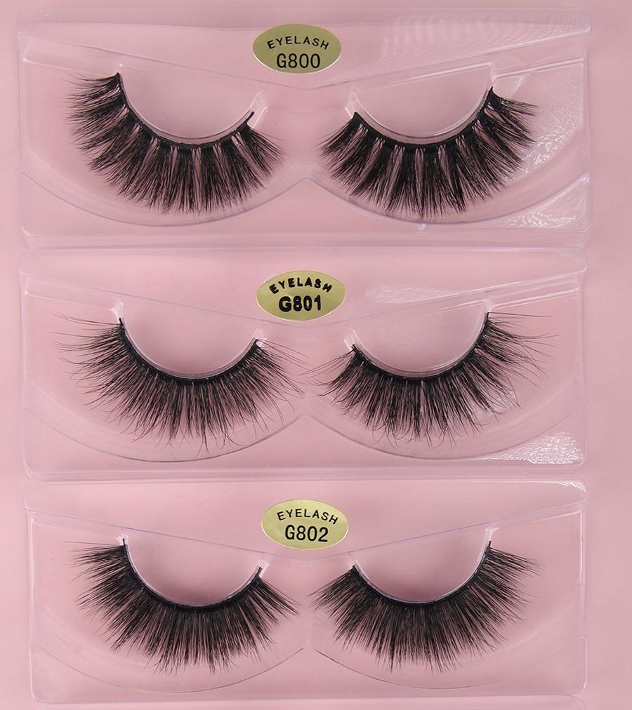 A collection of 10/20/30/40/50 pairs of natural false eyelashes made from synthetic hair, featuring a long 3D mink design with a black cotton band.