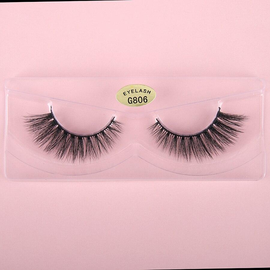 A collection of 10/20/30/40/50 pairs of natural false eyelashes made from synthetic hair, featuring a long 3D mink design with a black cotton band.