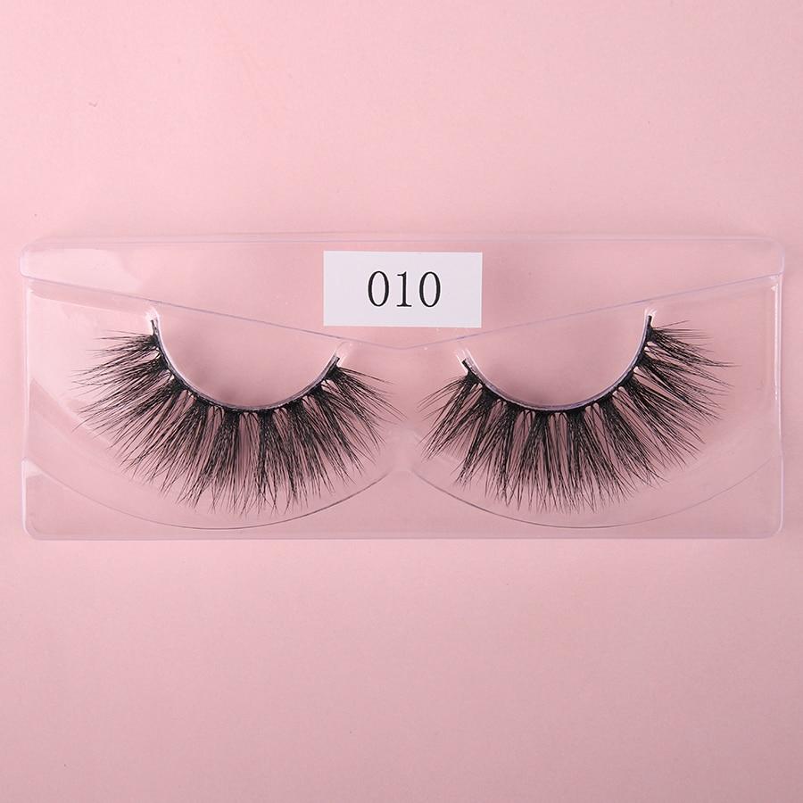 A collection of 10/20/30/40/50 pairs of natural false eyelashes made from synthetic hair, featuring a long 3D mink design with a black cotton band.