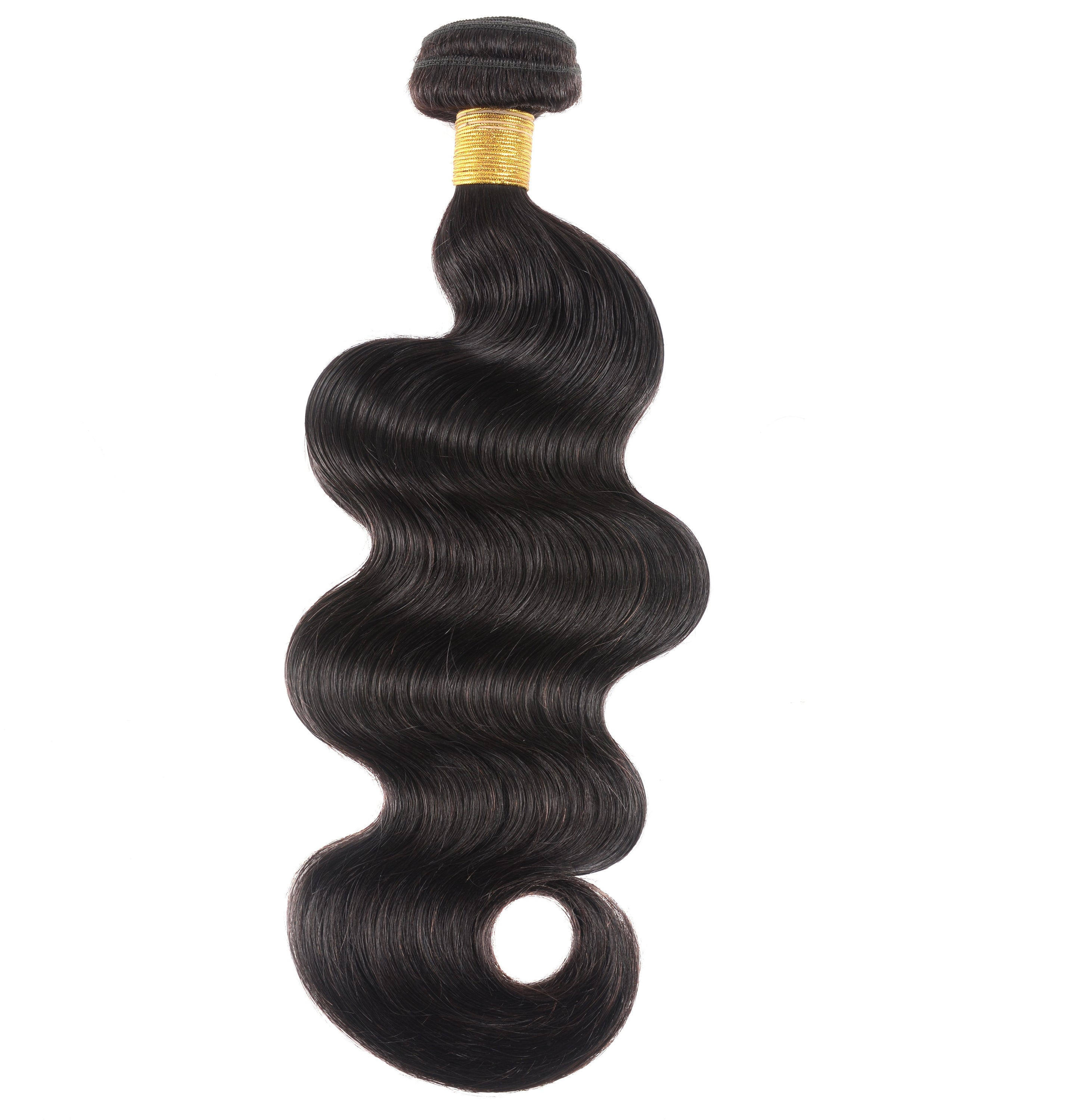 10A Grade Body Wave Peruvian Human Hair Bundles in natural black color, showcasing soft waves and high-quality texture.