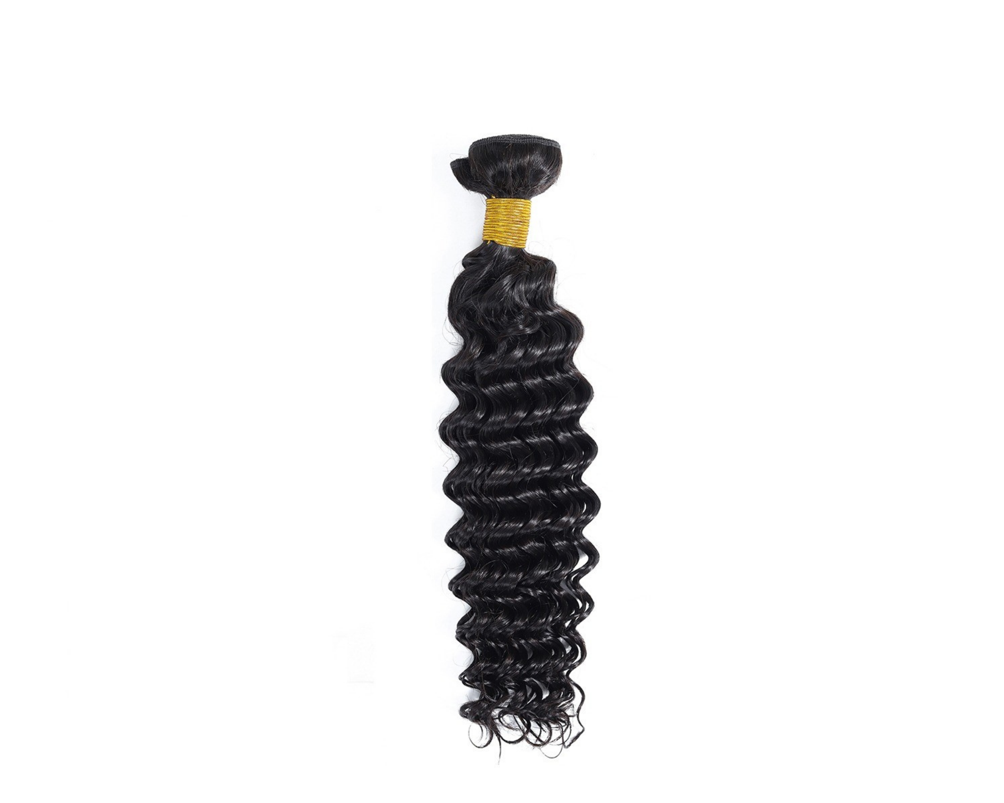 10A Grade Deep Wave Brazilian Human Hair Bundles in natural black color, showcasing luxurious texture and volume.