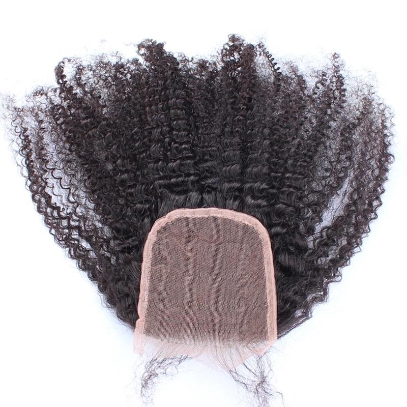 10A Grade Afro Kinky Curly weave bundles with 4X4 closures and 13x4 lace frontal, showcasing natural curls and high-quality texture.