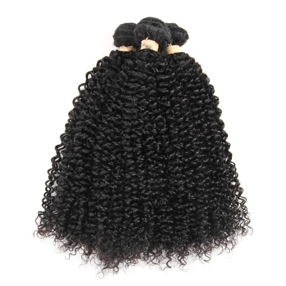 10A Grade Kinky Curly Human Hair bundles with 4x4 closure and 13x4 frontal, showcasing natural curls and high-quality texture.