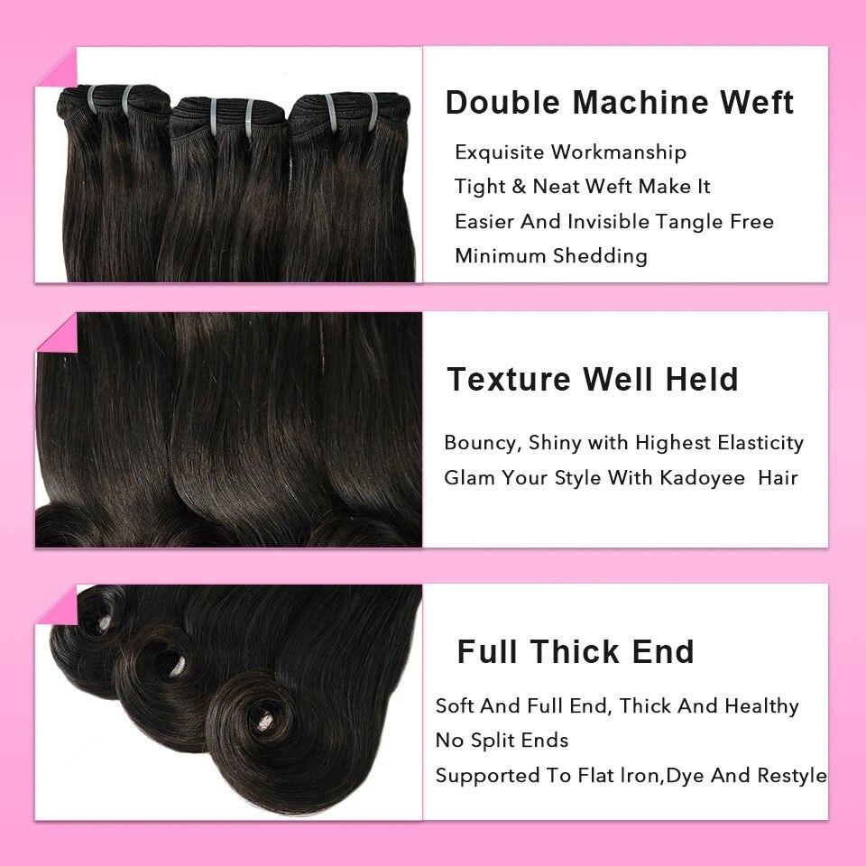 10A Grade 3/4 Straight Curve Fumi Human Hair bundles with 4x4 Closures, showcasing natural color and luxurious texture.