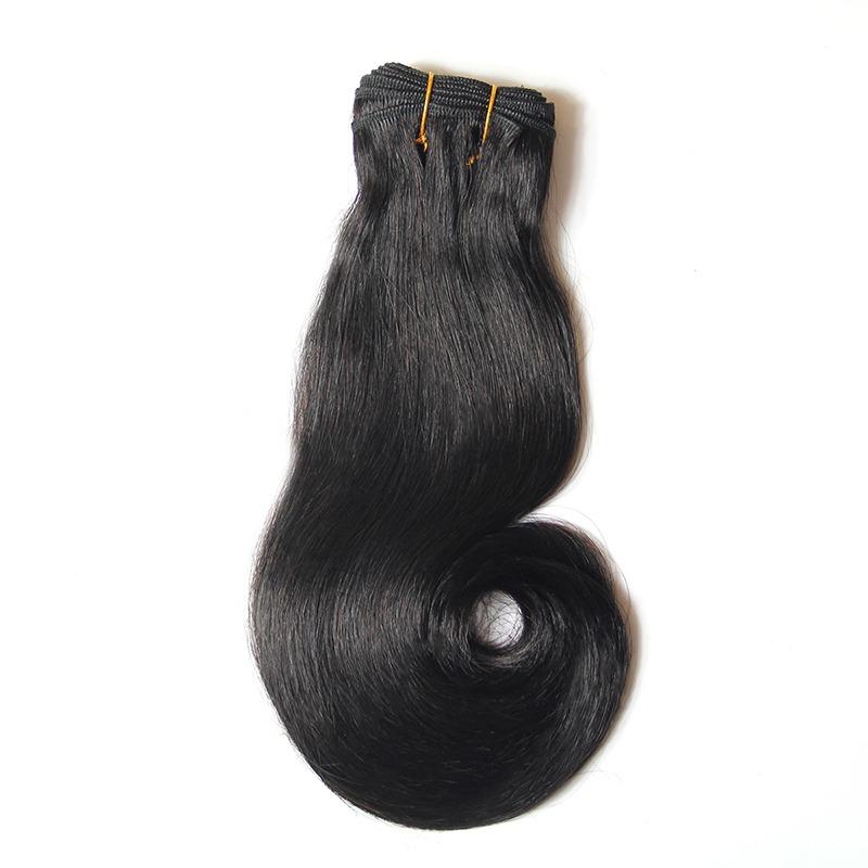 10A Grade 3/4 Straight Curve Fumi Human Hair bundles with 4x4 Closures, showcasing natural color and luxurious texture.