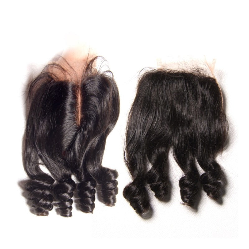 10A Grade Brazilian Funmi Hair bundles with 4x4 closure, showcasing natural color and healthy texture.