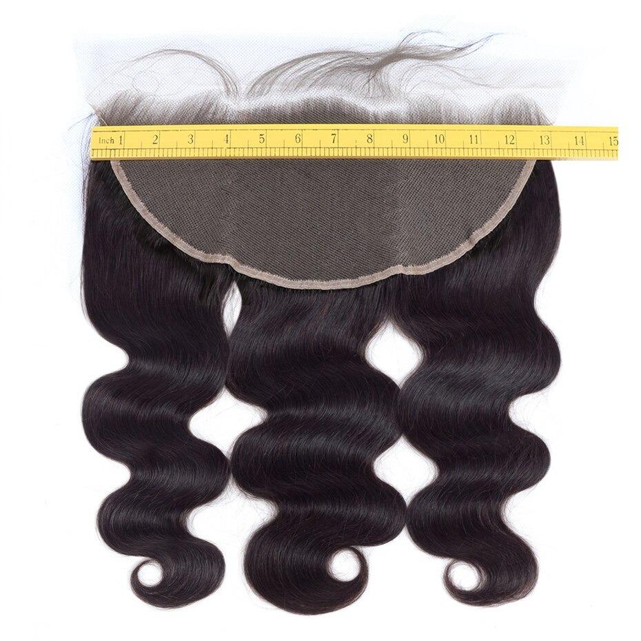 10A Grade MIDDLE PART 13x4 Lace Frontal Remy Human Hair Closure showcasing body wave texture and Swiss lace.