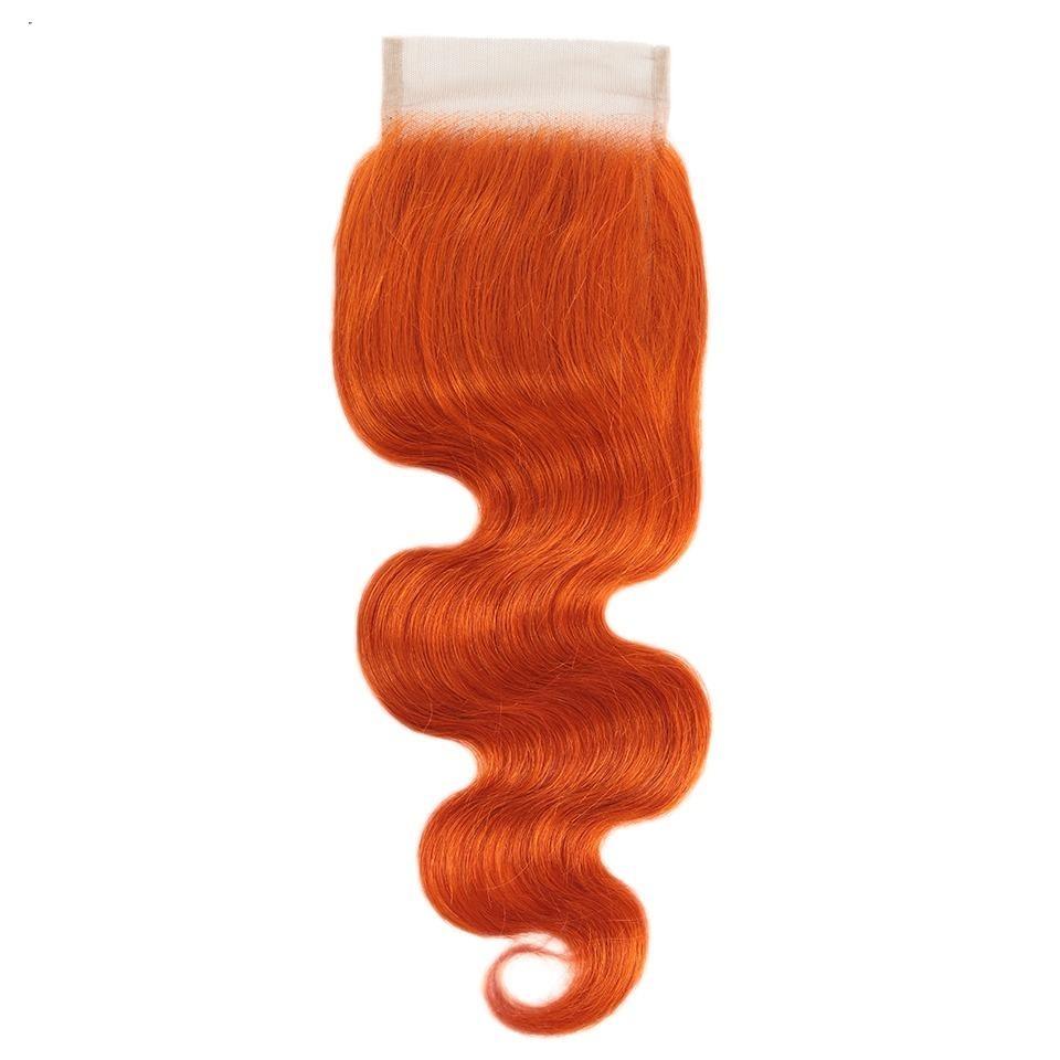 10A Grade Orange #1B/350 Body Wave hair bundles with closures and frontals, showcasing vibrant color and luxurious texture.