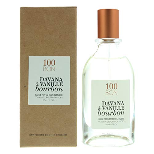 100BON Davana & Vanille Bourbon Refillable Eau de Parfum in an elegant bottle, showcasing its luxurious design and eco-friendly refillable feature.