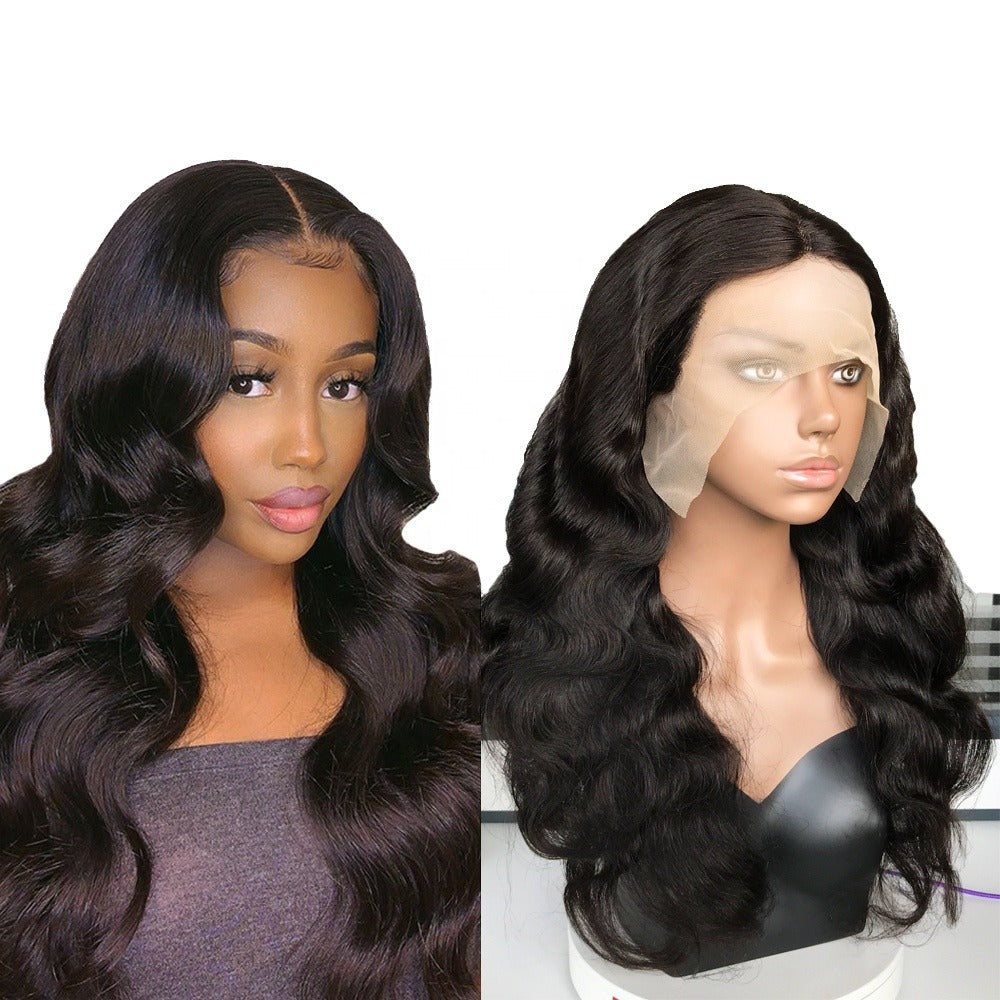 A luxurious 13x1x4 Body Wave T Part Lace Wig made from 100% human hair, featuring a natural wave texture and transparent lace for a seamless look.