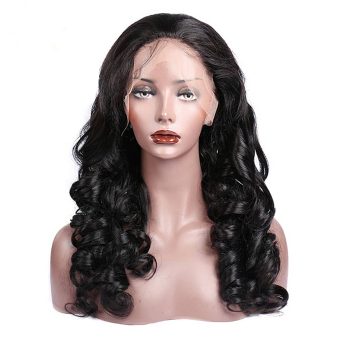 A beautiful 13x1x4 Loose Wave Lace Wig made from 100% human hair, showcasing its natural waves and T part lace design.