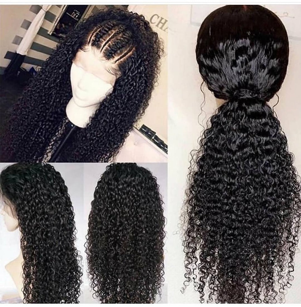 A 13x4 HD Transparent Lace Front Jerry Curl Human Hair Wig showcasing beautiful curls and a natural look, perfect for various occasions.