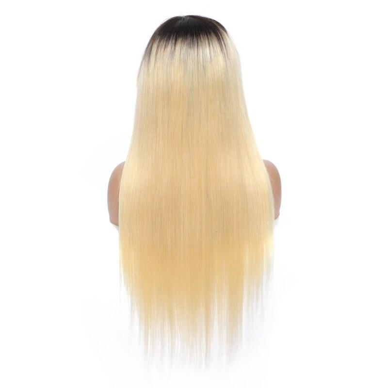 A stylish #1B/613 Straight 180% Density Wig with Bangs, showcasing its natural blonde color and straight texture, made from 100% human hair.