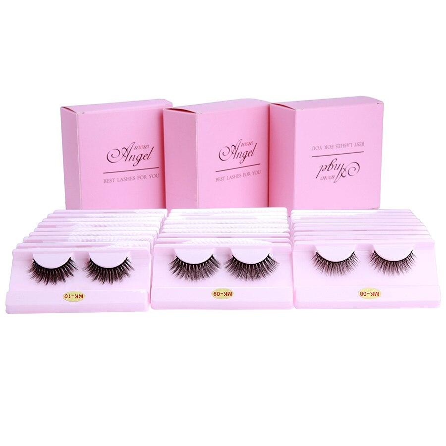 30 pairs of luxurious 3D mink lashes in a packaging box, showcasing various styles and lengths for makeup application.