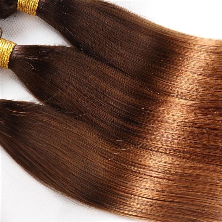 High-quality #4/30 Straight Ombre 10A Grade Body Wave hair bundles with a 4x4 lace closure, showcasing beautiful color transition and texture.