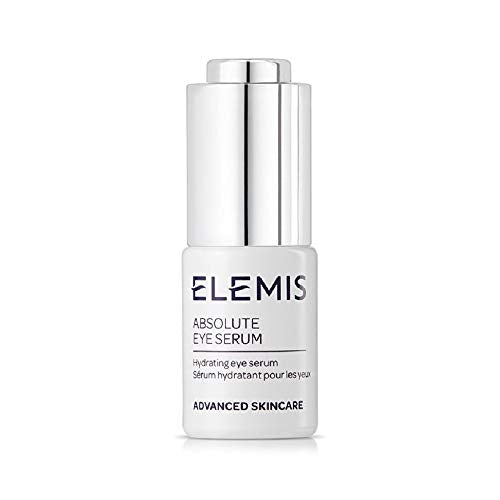 Elemis Absolute Eye Serum bottle with a sleek design, showcasing its luxurious formula for eye care.