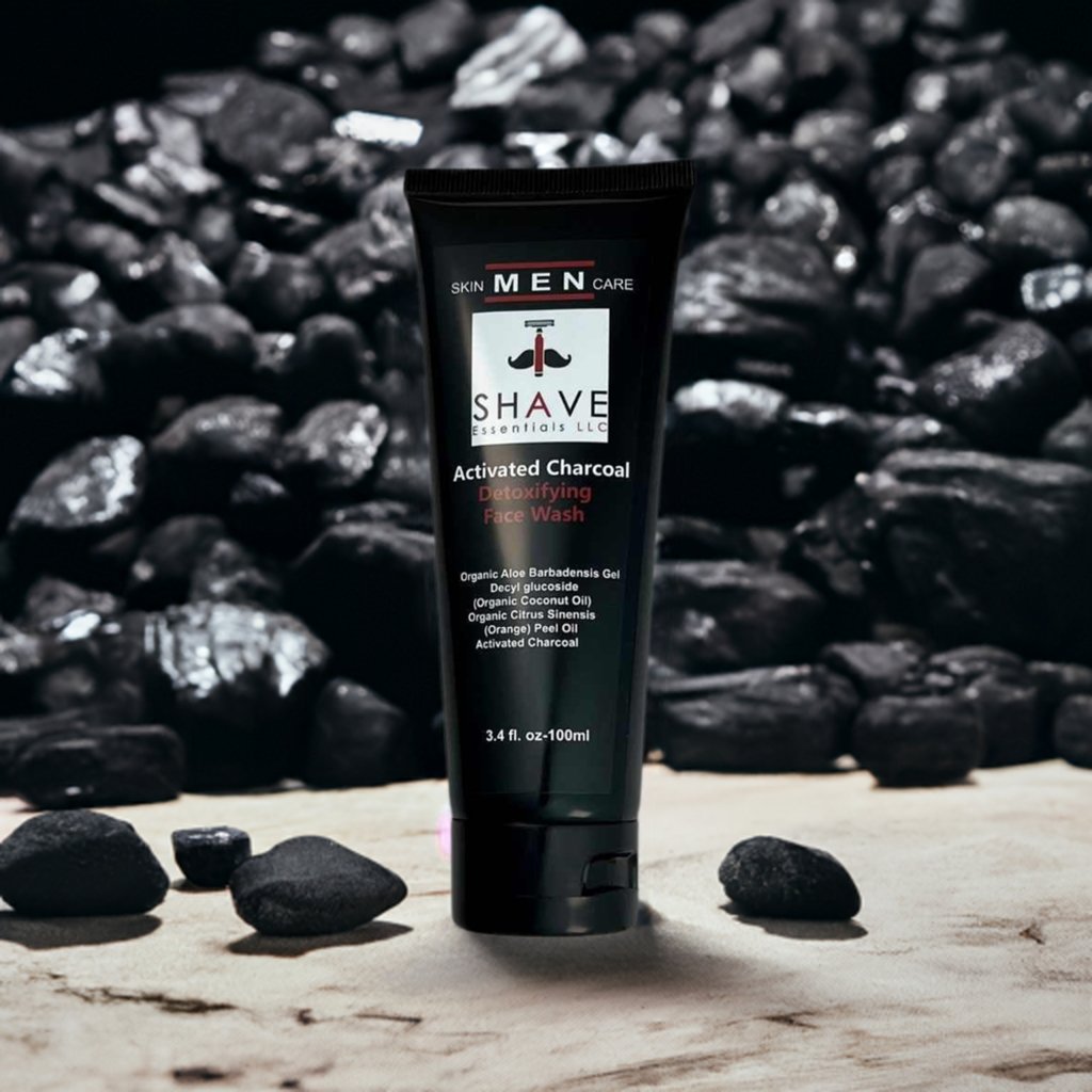 A bottle of Activated Charcoal Face Wash with a sleek design, showcasing its natural ingredients and benefits for skin health.