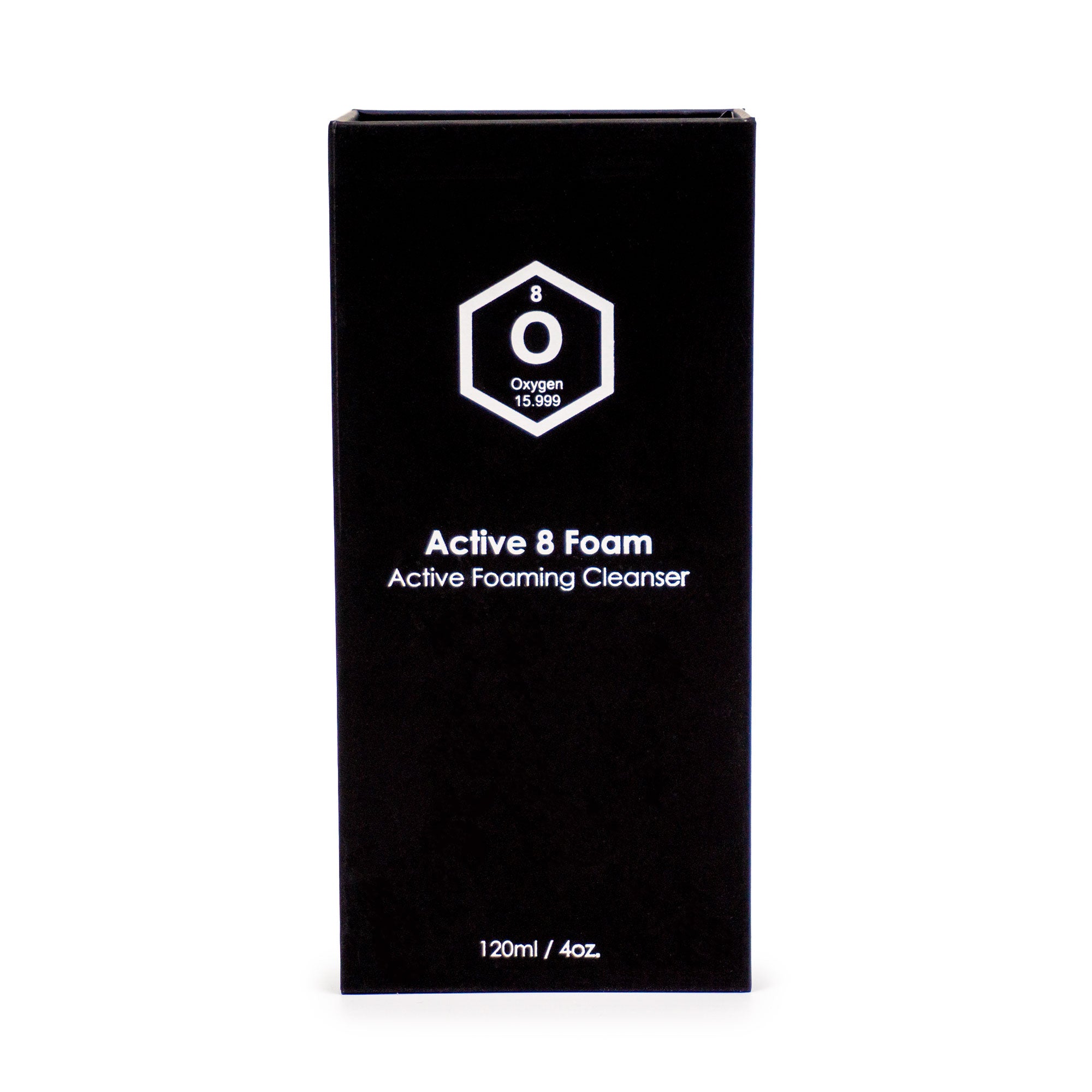 Active 8 Foam Active Foaming Cleanser for Men in a 100 ml bottle, showcasing its sleek design and natural ingredients.