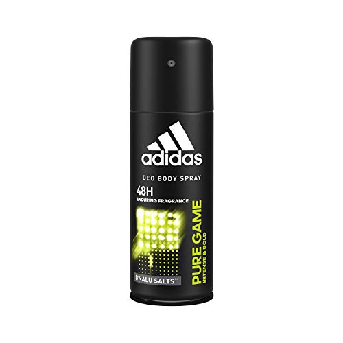 Adidas Pure Game Anti Perspirant Deodorant stick with a sleek design, showcasing its refreshing scent and active lifestyle suitability.