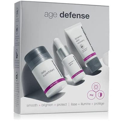 Dermalogica Age Defense Kit featuring C Serum and Dynamic Skin Recovery SPF50 in a sleek packaging.