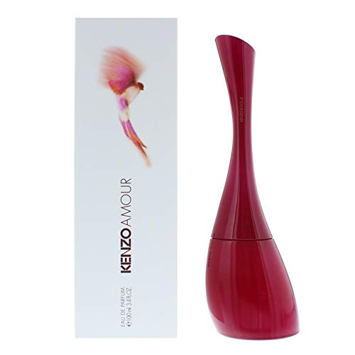 Kenzo Amour Eau de Parfum bottle showcasing its elegant design and soft colors, symbolizing femininity and sophistication.