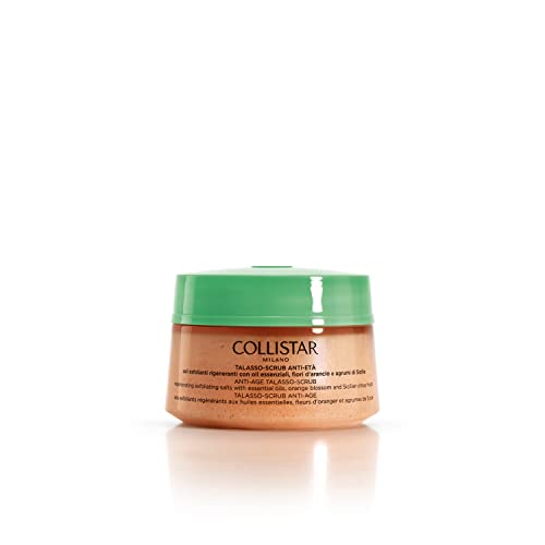 Collistar Anti-Age Talasso Scrub in a jar, showcasing its creamy texture and natural ingredients.