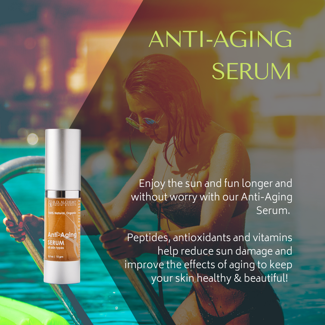 Anti-Aging Set featuring six skincare products for youthful skin, including cleanser, serum, and moisturizer.