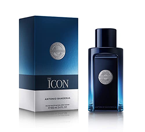 Antonio Banderas The Icon Eau de Toilette bottle with elegant design, showcasing its sophisticated fragrance.