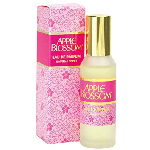 Bottle of Apple Blossom Eau de Parfum by Kent Cosmetics Limited, featuring a delicate floral design and elegant packaging.