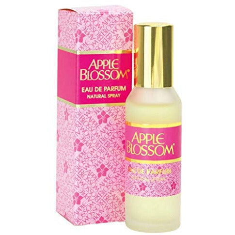 Bottle of Apple Blossom Eau de Parfum by Kent Cosmetics Limited, featuring a delicate floral design and elegant packaging.