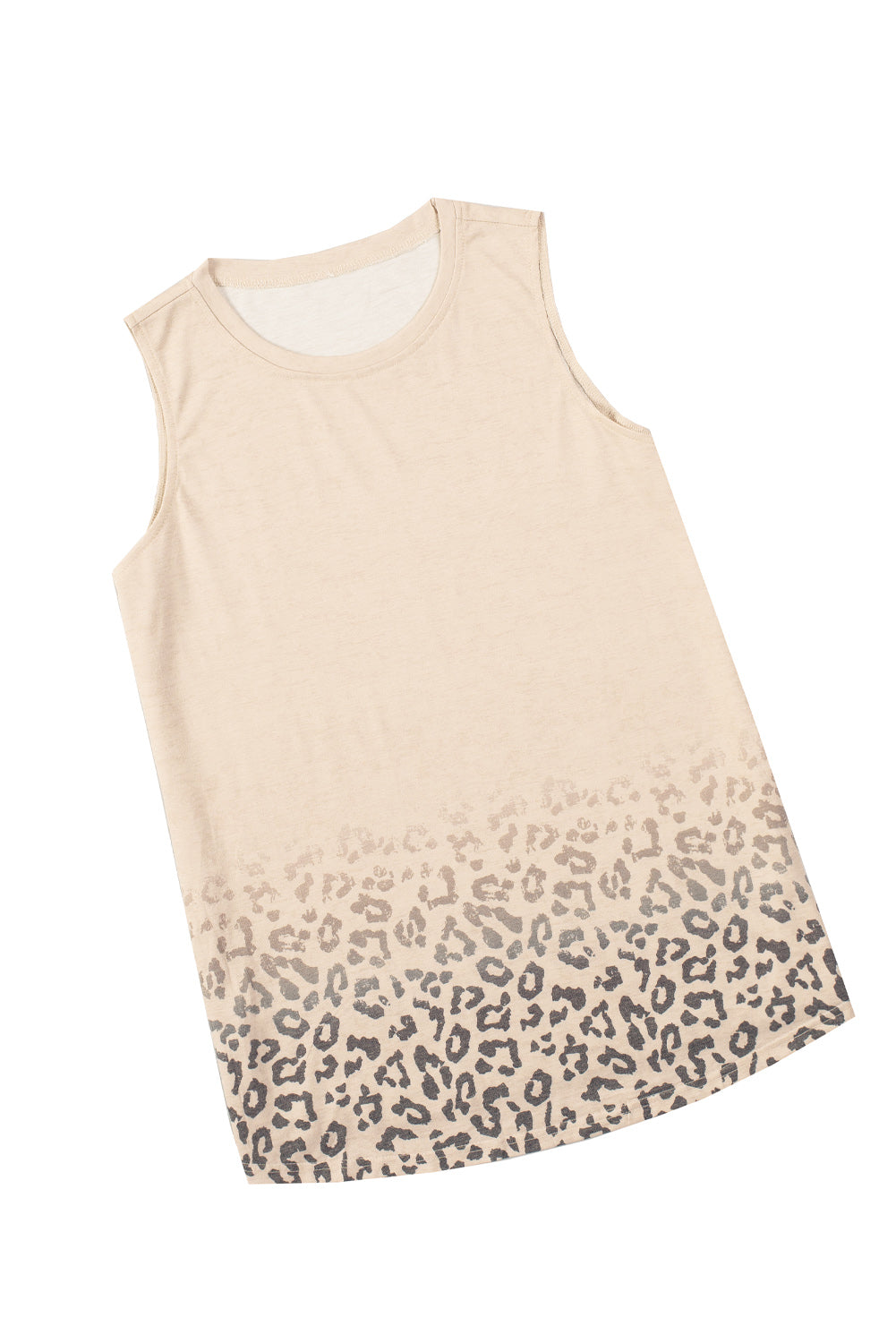 Apricot Gradient Leopard Print Tank Top displayed on a mannequin, showcasing its unique design and casual style.