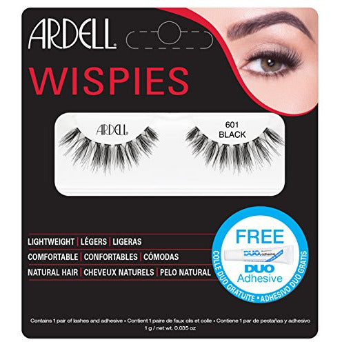 Ardell Wispies Clusters False Eyelashes in Black, showcasing their voluminous and natural design.