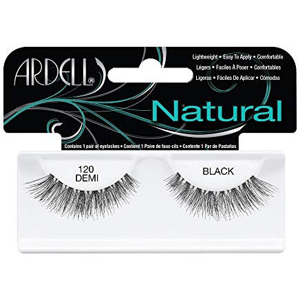 Ardell Wispies False Eyelashes - 120 Demi Black, featuring a natural crisscross design for a fluttery effect.