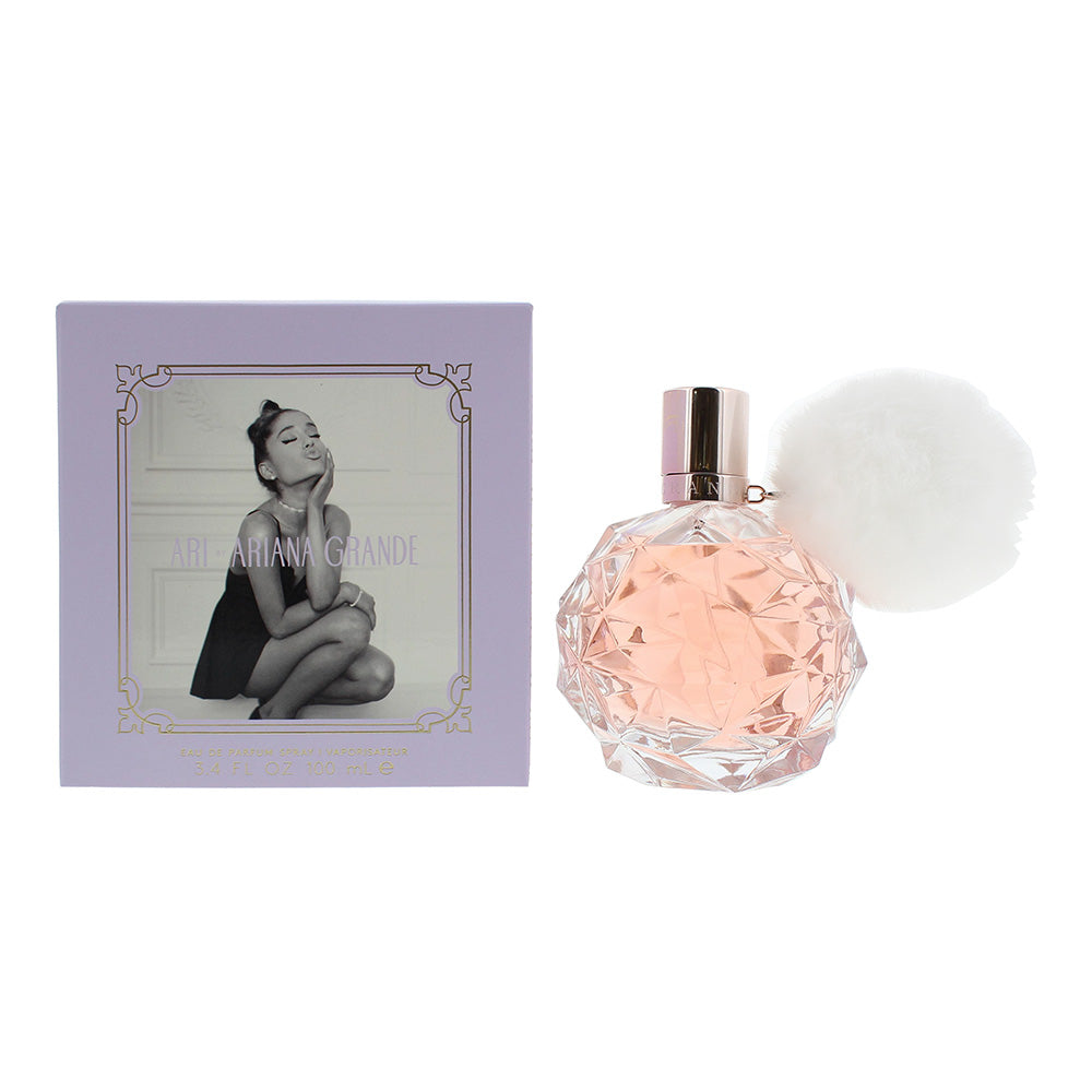 Ari Eau de Parfum by Ariana Grande in an elegant pink bottle with a stylish design.