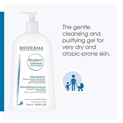 Bioderma Atoderm Intensive Gel Moussant Ultra-Rich Foaming Gel in a sleek bottle, ideal for sensitive skin.