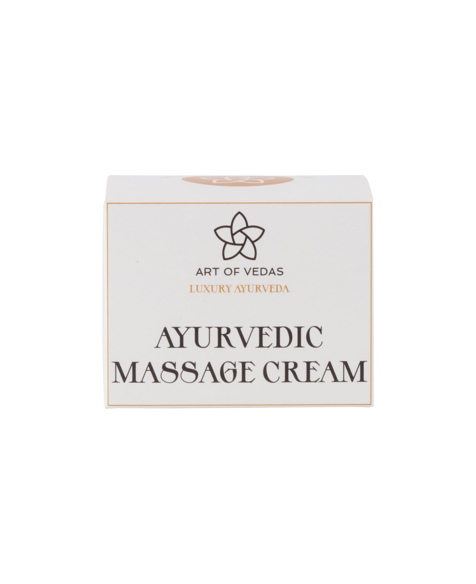 A jar of Ayurvedic Massage Cream with natural ingredients, showcasing its rich texture and herbal elements.