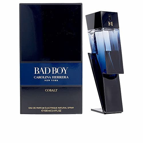 Carolina Herrera Bad Boy Cobalt Eau de Parfum bottle with a sleek design, showcasing its bold and modern aesthetic.