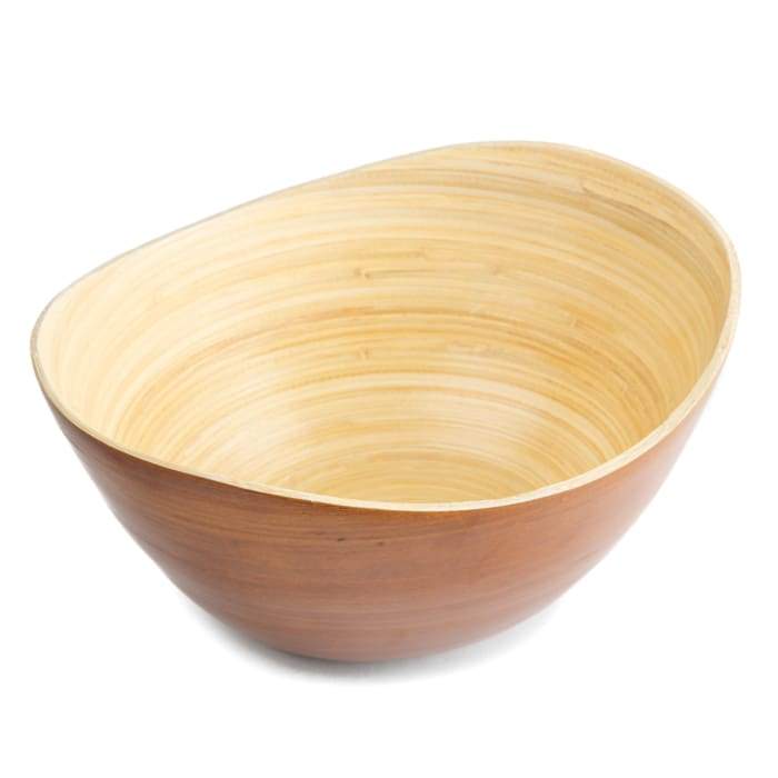 A beautifully crafted walnut bamboo bowl, perfect for gift baskets, showcasing a classic design and natural finish.