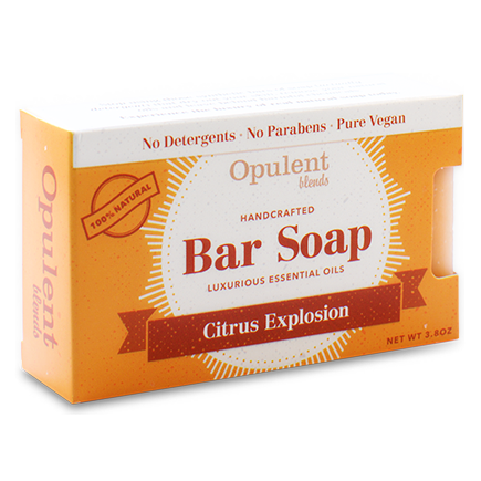 Citrus Bar Soap with vibrant orange and yellow colors, showcasing its natural ingredients and refreshing scent.