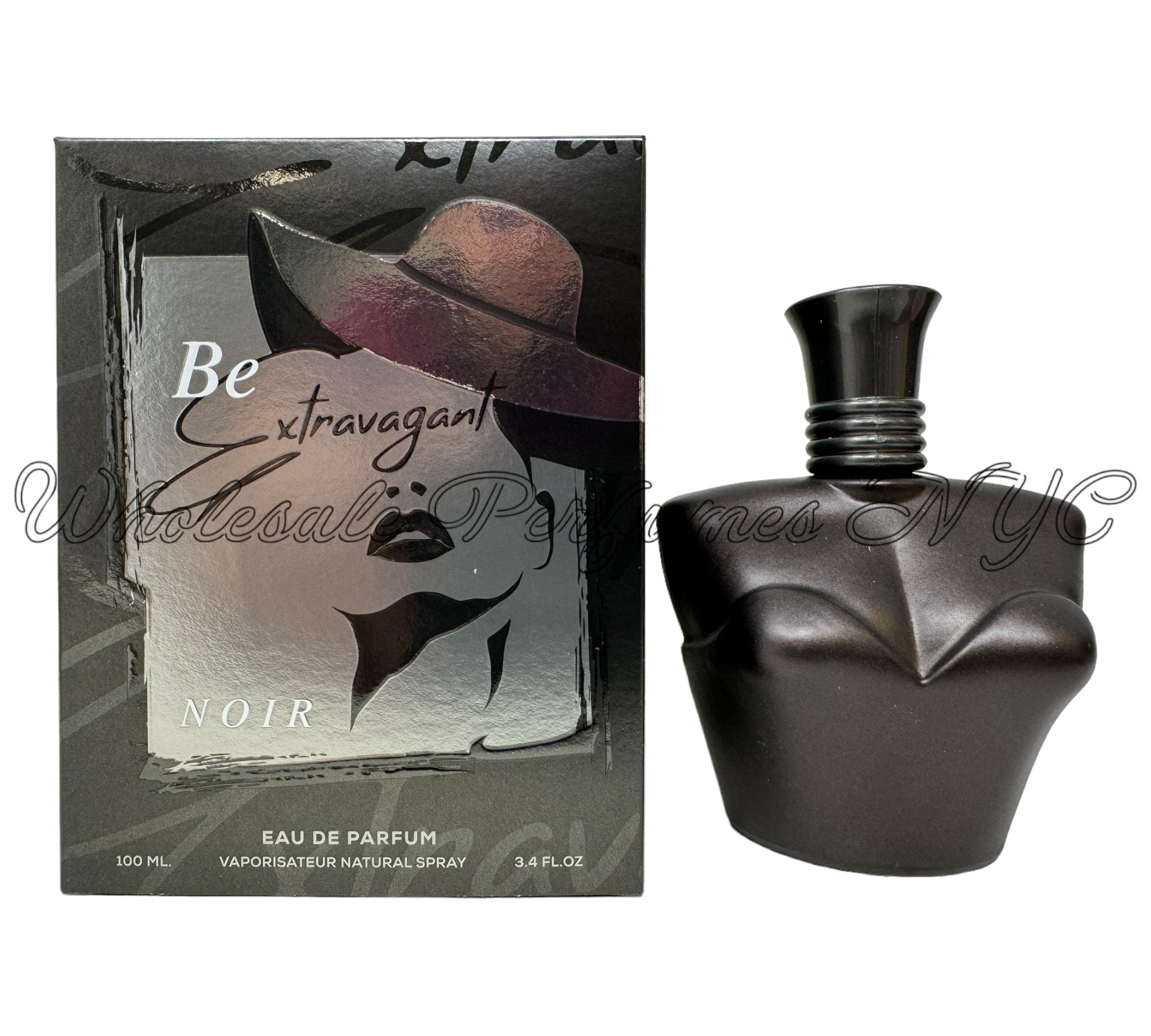 Be Extravagant Noir for Women 3.4oz Eau de Parfum spray in an elegant bottle, inspired by Billie Eilish's Eilish No.2.