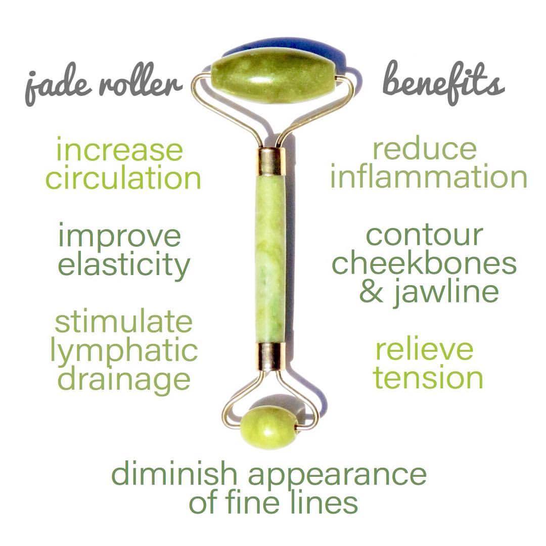 A Jade Beauty Roller made from authentic jade stone, designed for facial rejuvenation and skincare.