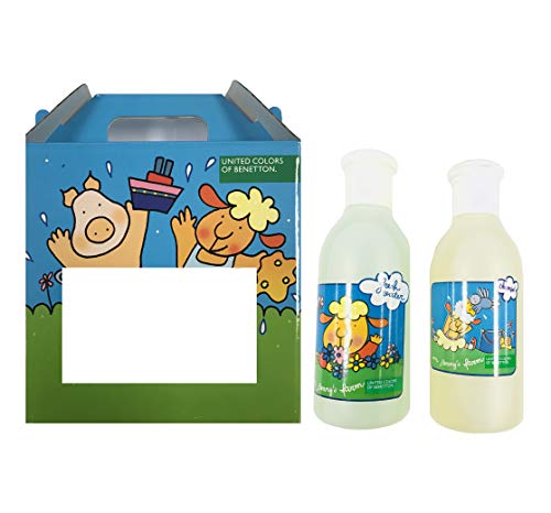 Benetton On Benny's Farm Gift Set featuring 200ml Fresh Water and 200ml Shampoo in elegant packaging.