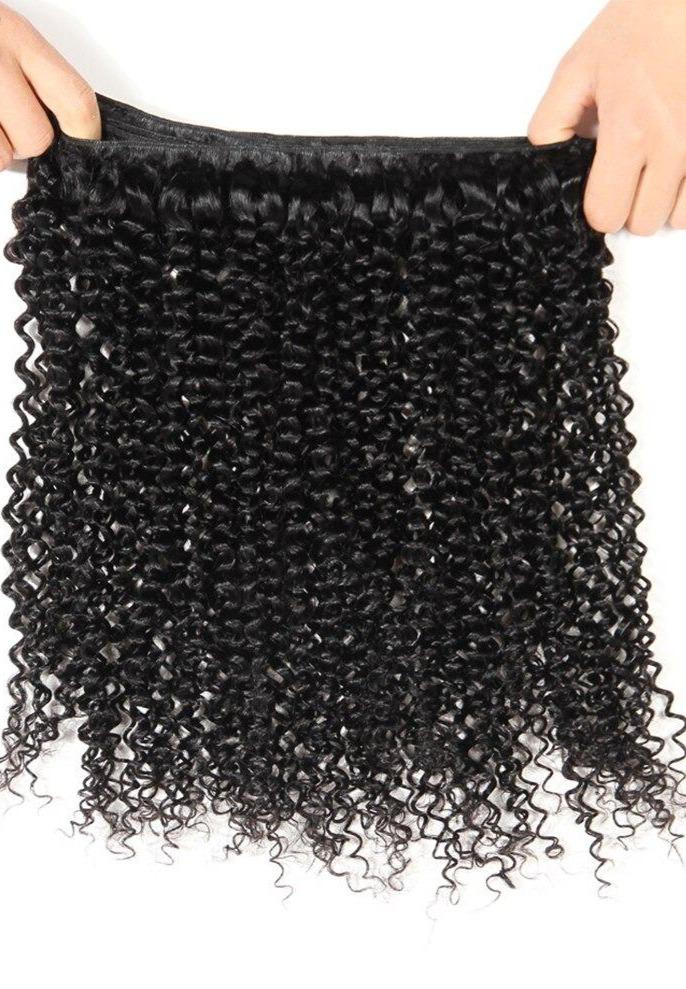 BeuMax 10A Grade 3/4 Kinky Curl hair bundles with a 13x4 frontal, showcasing natural waves and a luxurious texture.