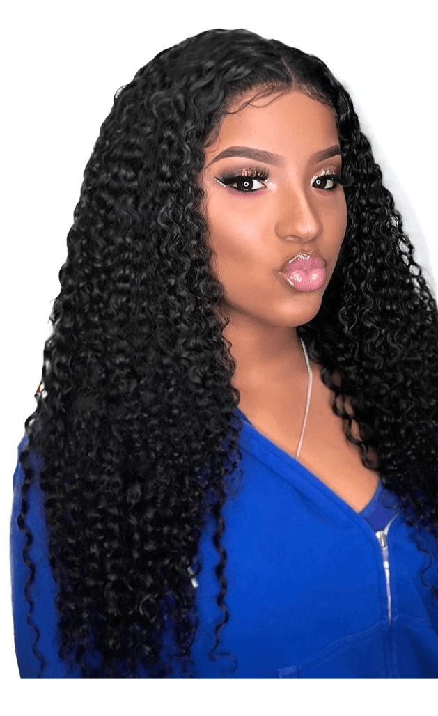 BeuMax 10A Grade 3/4 Kinky Curl hair bundles with a 13x4 frontal, showcasing natural waves and a luxurious texture.